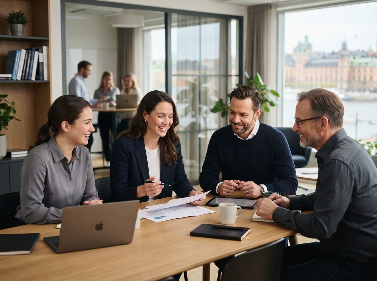 Borgenhet team som arbetar med dataanalys
